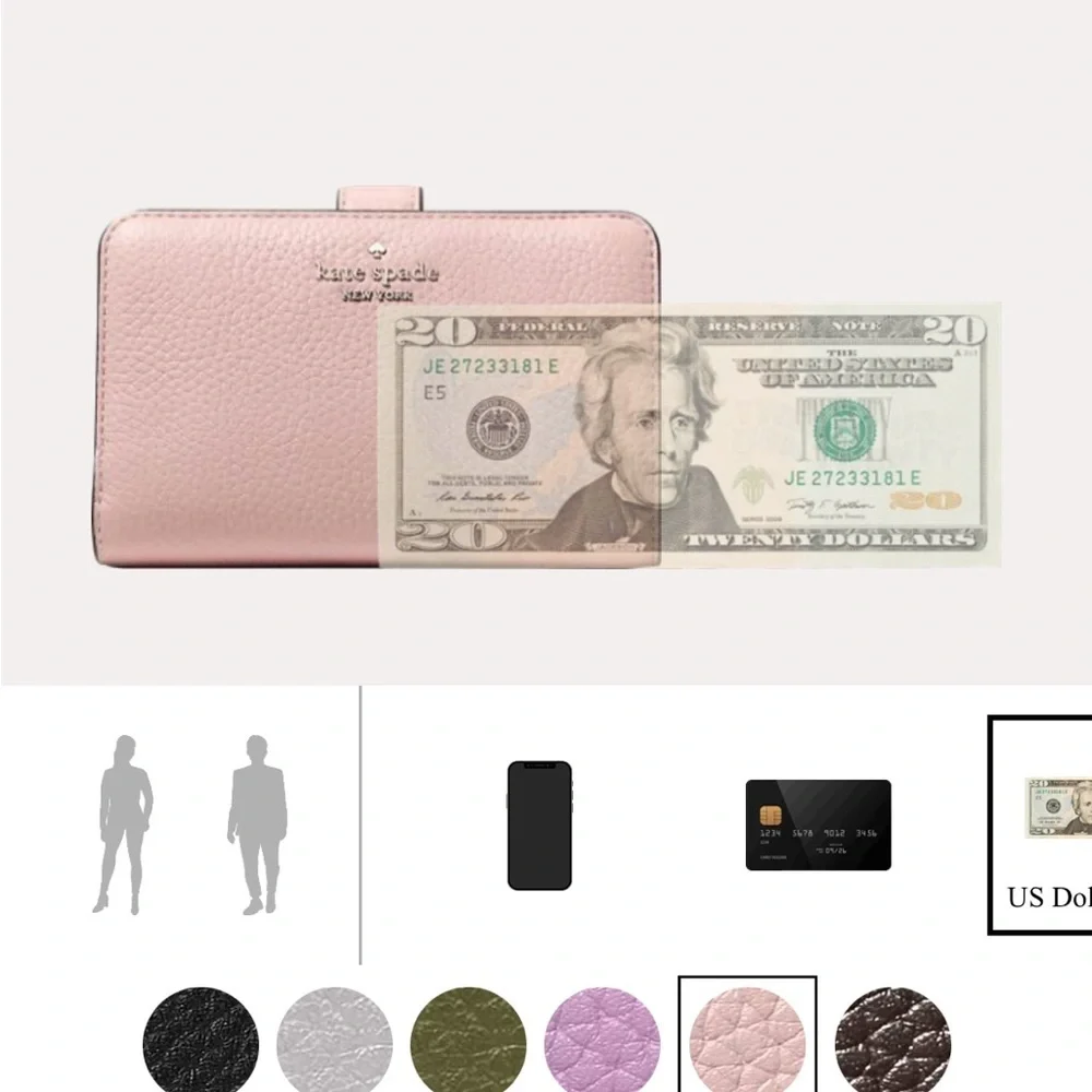 Kate Spade Lena Tutu Pink Medium Bifold Wallet.  New!
